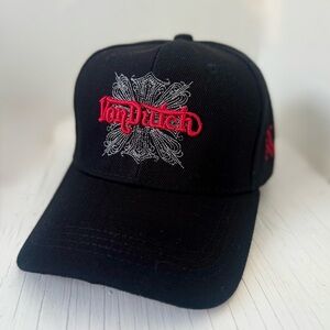 NWT Von Dutch Black Chopper Hat - 6 Panel - Red Embroidered Logo - Adjustable